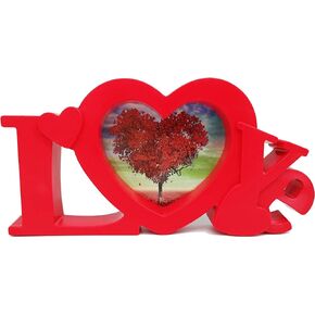 Red Heart Picture Frames Set of 1. 4x4 inch. Plastic Frame, Plastic Film. Table and Wall.