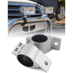 2Inch Led Tube Clamp Mounting Brackets, Roll Bar Mounts for LED Light Bar Led Pods Fits for Bull Bar Roll Bar Rack Front Rear Bumper, Silver