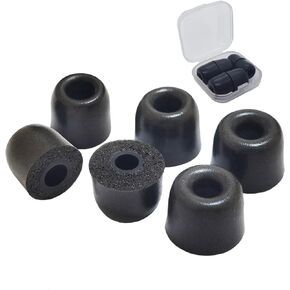 Memory Foam Tips Replacement Ear Tips Isolation Noise Earbud Tips Replacement Fit 3.0mm-4.0mm Nozzle in-Ear Earphones with Storage Box,3 Pairs LMS
