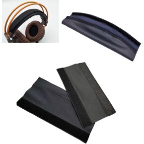 2 Pack Headphone Headband Cover Sleeve Replacement Universal Head Band Protective Sleeve PU Leather Wrapping Cushion Pad Protector for Most Model Headset Headphones Curved + Straight