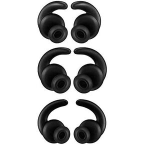 3 Pairs (S/M/L) Replacement Silicone Earbuds Ear Tips Eargel Isolation Eartips Compatible with Synchros Reflect BT Sports in-Ear Earphones (Black)