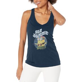 Fifth Sun Women's Summer Sun Bummin Hula Minion Graphic Racerback Tank Top