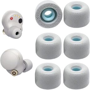 JNSA Replacement Earbud Tips Memory Foam Ear Tips Noise isolation Foam Eartips Compatible with SONY WF-1000XM4 WF-1000XM3 Earbud Headphones, [Fit in Case],3 Pairs,Silver (FoamXM4S3P)