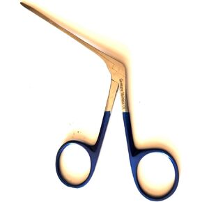 German Hartman Alligator Micro Forceps 3.5 Inches Serrated Blue Rings ENT Instruments