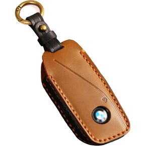 EASYANT Leather New Key Fob Cover for 2023 BMW i7 X7 xi 7 Series Compatible with New BMW Key Fob Shells Case Black