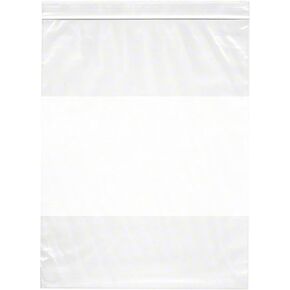 Plymor 10" x 13" (Pack of 100), 2 Mil with White-Block Zipper Reclosable Plastic Bags