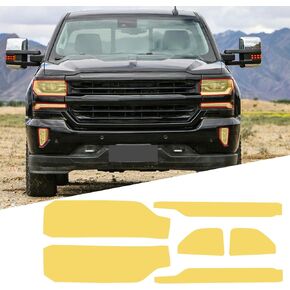 Compatible with 45% Dark Smoke Headlight Vinyl Tint Film Pre-Cut Overlay Wrap Cover for Chevy Silverado 1500 2016-2018,Exterior Accessories