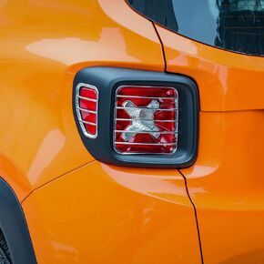 CheroCar لسيارة Jeep Renegade الذيل أغطية المصابيح الخلفية ستائر حماية الضوء الخلفي لسيارة Jeep Renegade 2016-2021 (أسود)