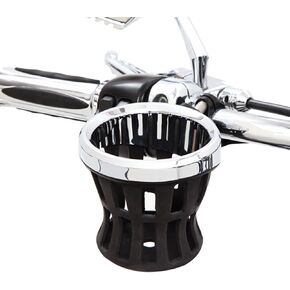Ciro 50412 Drink Holder (Chrome Mount For Harley-Davidson Models), 7/8-1 in. Chrome Bar Mount