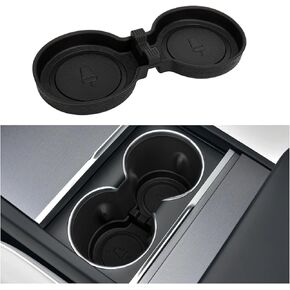Carwiner Cup Holder for Tesla 2024 Model 3 Highland Center Console Accessories Slot Slip Limit Clip Water Cup Holder Coaster Insert TPE