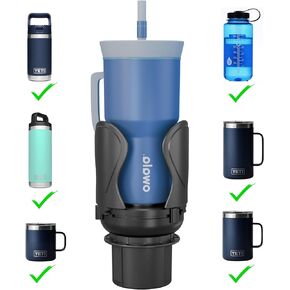 Car Cup Holder Expander, Cup Holder Extender Adapter with Expandable Arm and Adjustable Base, Compatible with Yeti Ramblers 14-64oz, Hydro Flasks 18-64oz Most Coffee Mugs Bottles & Cups