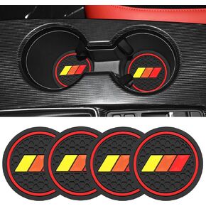 YOSRTER 4PCS Cup Holder Insert Coasters for Toyota Accessories Tundra Tacoma Highlander 4Runner Rav4 Camry Anti-Slip Drink Cup Mat 2.75 Inch Tri-Color Cup Liners for Toyota Interior Accessories(Black)