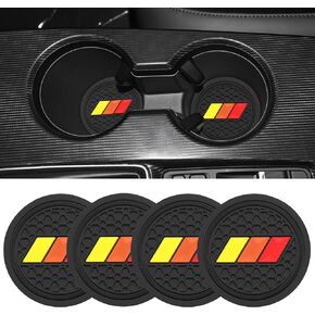 YOSRTER 4PCS Cup Holder Insert Coasters for Toyota Accessories Tundra Tacoma Highlander 4Runner Rav4 Camry Anti-Slip Drink Cup Mat 2.75 Inch Tri-Color Cup Liners for Toyota Interior Accessories(Black)