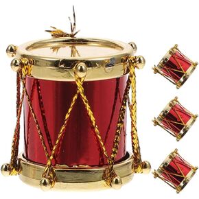 HOMSFOU Miniature Drum 4pcs Models Mini Drum Miniature Musical Instrument Accessories Doll House Accessory Miniatures 1 12 Scale for Dollhouse Model Music Room Decor Tiny Drum Model
