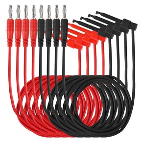 DIANN 8pcs Banana Plug to Test Hook Clips Test Lead Cable Line Wire 4mm Banana Plug for Multi-Meter Electrical Test Jumper Wire 1m/3.3ft Electrical Connector