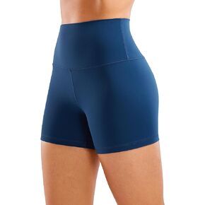 CRZ YOGA Womens ButterLuxe Biker Shorts 4 Inches - High Waisted Workout Running Volleyball Spandex Yoga Shorts FRENCH NAVY XX-Small