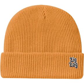 ZIG-ZAG Vintage Beanie Hat, Acrylic-Wool Blend, Mustard Yellow