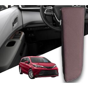 EMZ Leather Door Armrest Cushion Pad Accessories for Toyota Sienna 2021 2022 2023 (Black)