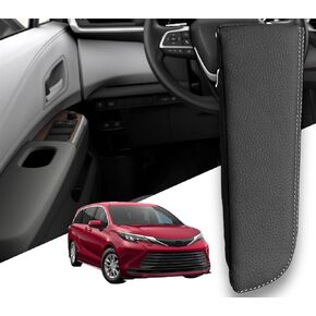 EMZ Leather Door Armrest Cushion Pad Accessories for Toyota Sienna 2021 2022 2023 (Black)