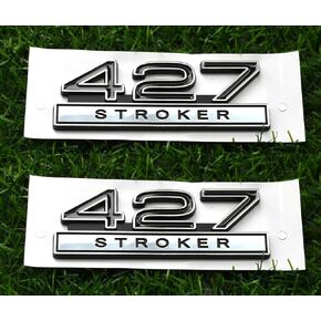 2pcs 427 Stroker 7.0 Liter Engine Emblems Badge 3D Decals Stickers Cars Trucks (Chrome Blue)