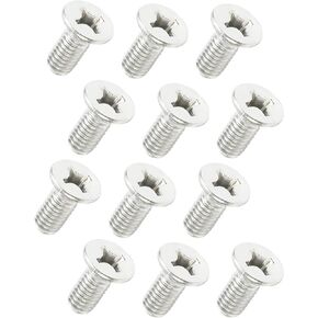 Stainless Steel Brake Disc Rotor Screws,12PCS Brake Disc Retaining Screw,Car Accessories Retaining Hardware Bolts Screw Kit for Front and Rear,Rotor Screws Replacement for Most Car Models
