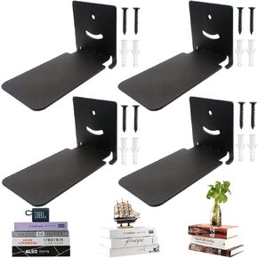 Invisible Floating Bookshelves Wall Mounted, Heavy-Duty Book Organizers, Iron Wall Mount Storage Shelves for Bedroom, Living Room, Classroom, Office, Library (Black,2 Pack)