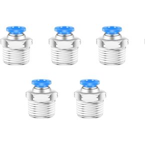 6mm to 1/2 Inch NPT Male Thread Push to Connect Fittings,CEKER 1/2 Quick Connect Air Fittings Pneumatic Connector Air Hose Fittings 3D Printer accessories 5Packs