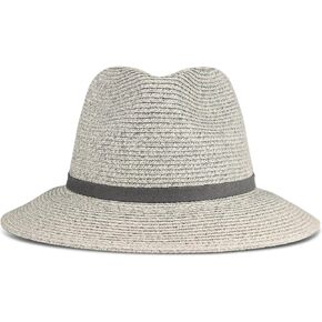 Lucky Brand Women's Summer Straw Wide Brim Boater Panama Adjustable Hat (One Size Fits Most)