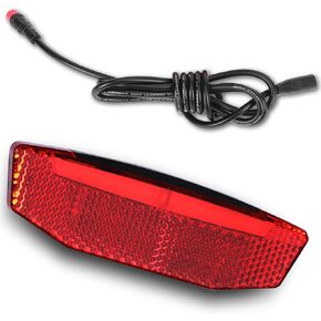 EBike Tail Light, 6V-60V LED Warning Light High Brightness Bike Rear Light Night Riding Equipment Waterproof Connector Electric Bike Accessories for Night Riding Cycling