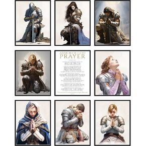 مطبوعات BigWig لفن الحائط المسيحي - فن جدار الكتاب المقدس، ديكور مسيحي، ملصقات مسيحية، فن مسيحي، ديكور حائط مسيحي، ديكور حائط يسوع، ديكور منزلي مسيحي - مجموعة غير مؤطرة من 9 (8x10") in Kuwait