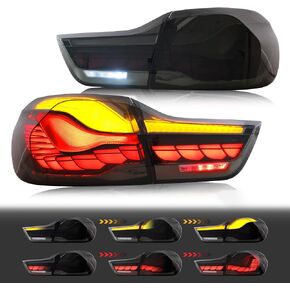 VLAND LED Tail Lights Compatible with 4-series BMW GTS F32 F33 F36 F82 F83 2014-2020 Sedan/Convertible/Coupe w/Sequential w/Dynamic Animation Dragon Scale (Smoke)