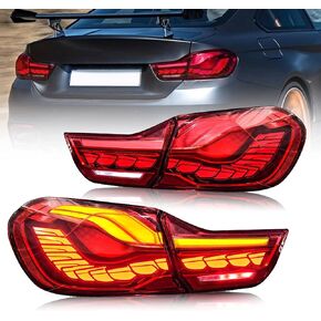 VLAND LED Tail Lights Compatible with 4-series BMW GTS F32 F33 F36 F82 F83 2014-2020 Sedan/Convertible/Coupe w/Sequential w/Dynamic Animation Dragon Scale (Smoke)