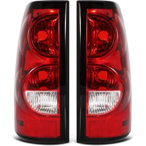 Tail Lights Assembly Fit For 03 04 05 06 Chevy Silverado 2003 Silverado 2004 Silverado 2005 Silverado 2006 Chevy Silverado Rear Brake Lamp Driver And Passenger Side (Black Trim)