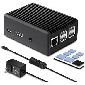 حافظة Pi 3، حافظة iUniker لـ Raspberry Pi 3b مع مصدر طاقة 3A مع مفتاح لحقيبة Raspberry Pi حافظة تبريد سلبية مع مصدر طاقة Pi (مدرج في قائمة UL) in Kuwait