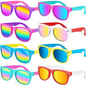 Kids Sunglasses Bulk, Kids Sunglasses Party Favor, 8pack Neon Sunglasses for Kids Boys Girls Age 3-8, Party Favors for Kids 3-5-8, Goody Bag Favors, Great Gift for Pool, Birthday Party Supplies