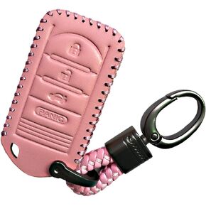 Black Leather Cover Key Fob Case Protector Jacket Remote Holder Bag Skin Glove for Acura MDX RDX TL TLX IL TSX ZD ZDX Smart Key 4 Buttons (NOT Fit Engine Hold FOB)