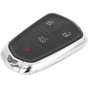 X AUTOHAUX Car Replacement Key Fob Shell Case HYQ2AB for Cadillac XTS 2015-2018 for Cadillac ATS 2015-2018 for Cadillac CTS 2014-2018 4 Key Button Black