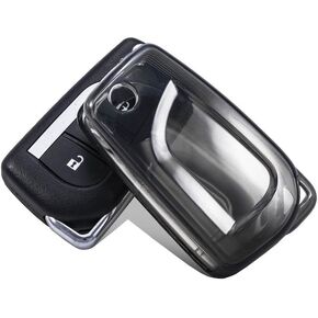for Clear Toyota Key Fob Cover TPU 4 Buttons Car Key Fob Case Fit for Toyota 2019-2024 Venza, RAV4 Prime, Land Cruiser, Fortuner, Grand Highlander, Corolla Cross, Hilu Car Remote Key Case Shell