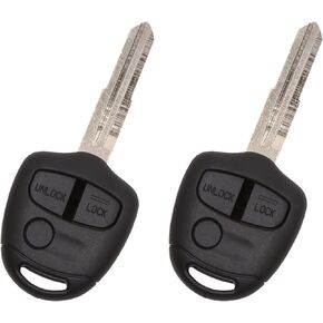 X AUTOHAUX 2pcs 3 Buttons Blank Key Fob Remote Control Key Case Shell Replacement for Mitsubishi Lancer Outlander Colt EVO Mirage Grandis Shogun Galant