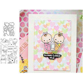 Sweet Baby Silicone Stamp and Die Sets for Card Making Craft, DIY Embossing Photo Album Decorative