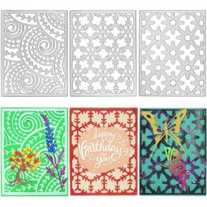 3 قطع من قوالب القطع لصنع البطاقات، إطار مجوف من FineGood يمكنك صنعه بنفسك من قوالب استنسل منقوشة معدنية لتزيين سجل القصاصات الورقية للألبوم in Kuwait