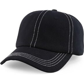 Trendy Apparel Shop XXL Oversize Unstructured Washed Cotton Ball Cap with White Stitching