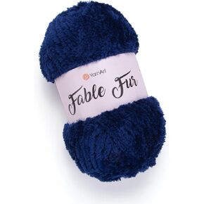 Yarnart Fable Fur Yarn (100gr), Soft Fur Yarn Chunky Fluffy Faux Fur Yarn Fuzzy Fur Yarn Eyelash Yarn for Crochet Knit Clothes Knitting Super Bulky Yarn (984)