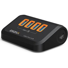 USB Hub 3.0[5Gbps Stable Transfer], iDsonix 4 Ports USB Hub 1.6ft Type A&C 2 Connectors, USB Splitter Extra USB Ports for Laptops,Surface,Xbox,iMac,MacBook,PS5/PS4,Flash Drive,Keyborad,Mouse,Printer