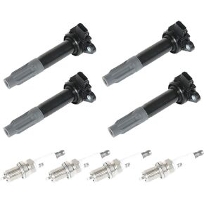 4PCS UF668 Ignition Coil & Spark Plugs Fits for 2010-2012 Subaru Outback Legacy 2.5L Replace #UF-668 7092 GN10679 C862 COP586 22433AA620 22433AA621
