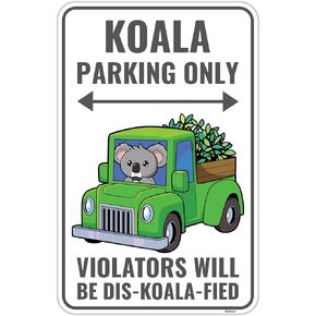 Venicor Koala Sign Decor - 9 x 14 Inches - Aluminum - Cute Koala Bear Gifts for Girls Women - Koala Party Favors Supplies Stickers Stuff
