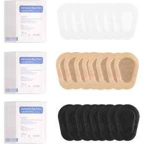 60 Pcs Adhesive Eye Patches, Three Colors Sterile Non-Woven Eye Patches for Adults,Latex Free Disposable Eye Patch Adhesive Bandages for Amblyopia(3.3 x 2.3 Inch)