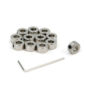 5mm Shaft Collar T5 Lead Screw Lock Ring Carbon Steel with Nickle Plated Material Isolation with M3 Screws for 3D Printer Parts,12pcs/Pack (Silver-5MM) in Kuwait