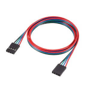 uxcell Jumper Wire 4 Pins Female to Female 70cm Length 2.54mm Terminal Ribbon Cables Multicolor 5pcs