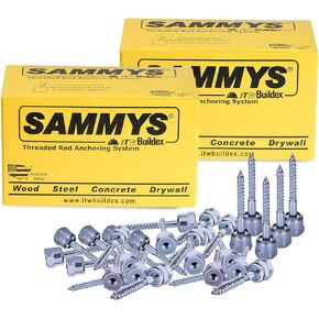 Everflow Sammys 8009925-50 GST 25-380 3/8 Inch Screw Vertical Threaded Rod Anchor Designed for Wood, Easy Use, No Pre-Drilling Required, Steel Zinc Finish, 3/8 x 2-1/2 Inch Screw Length (Pack of 50)
